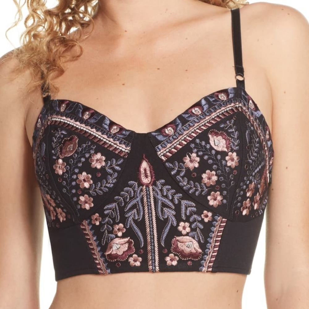 🔥LAST 1🔥NWOT FREE PEOPLE EMBROIDERED BRA TOP - Picture 7 of 7